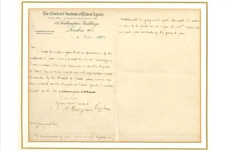 Letter from CIPA 1901