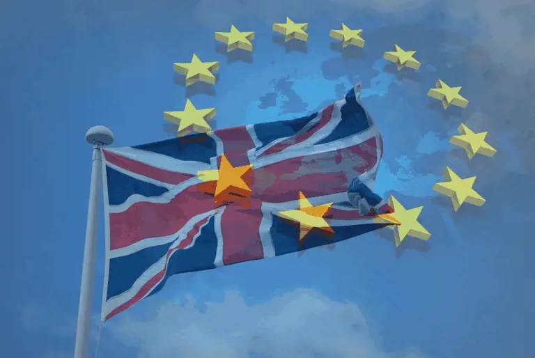 UK and EU flags overlain