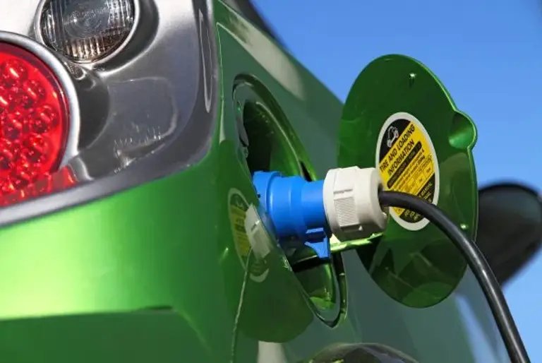 Electric car on charge