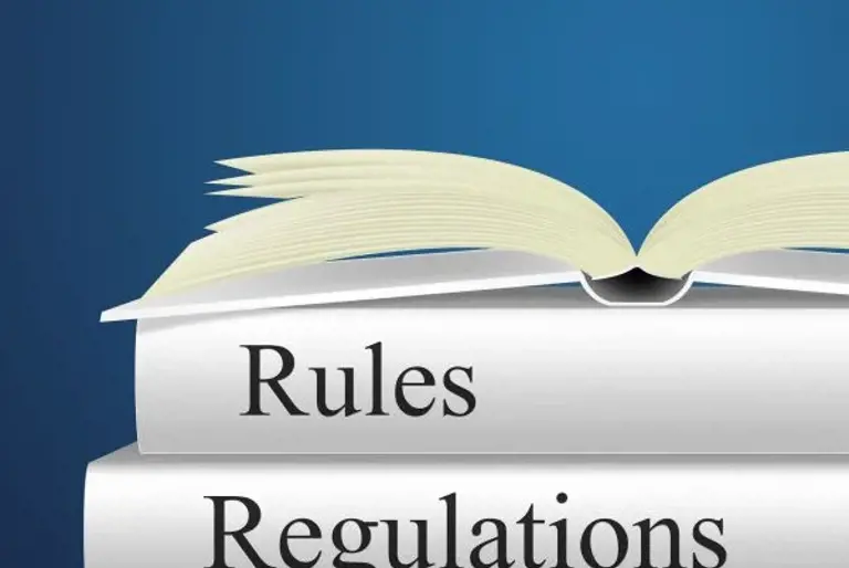 picture showing the text 'rules and regulations'