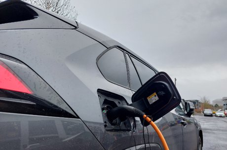 Electric car on charge