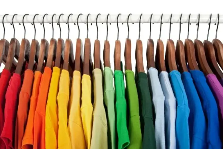 Colourful t-shirtson display