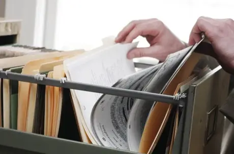 Files in a cabinet