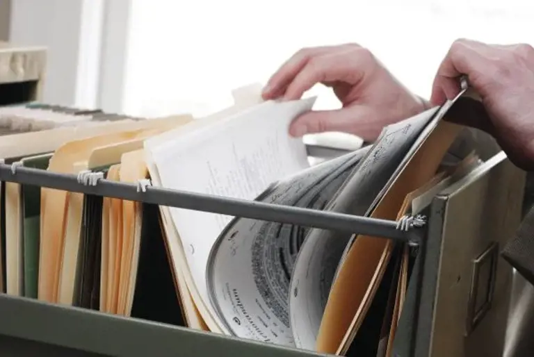 Files in a cabinet