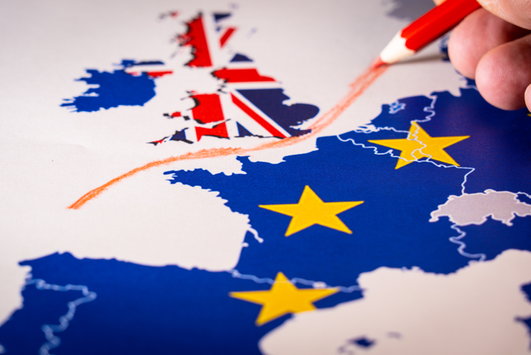 A visual representation of the United Kingdom leaving the European Union.